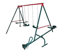 ALTALENA IN ACCIAIO 4 POSTI +BILANCINA BILICO GIARDINO 6 POSTI DONDOLO BIMBO ITA