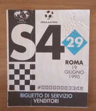 MONDIALI ITALIA 90 ITALIA CECOSLOVACCHIA BIGLIETTO SERVIZIO WORLD CUP 90 TICKET