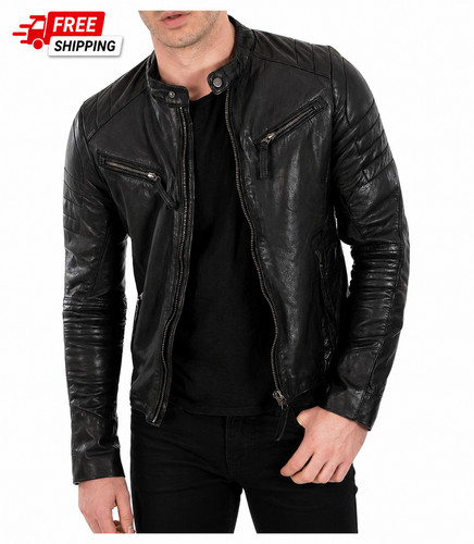 Giacca pelle uomo nera - , stile
