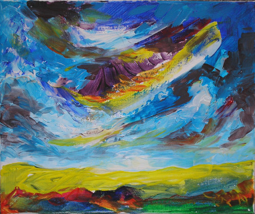 Quadro paesaggio acrilico