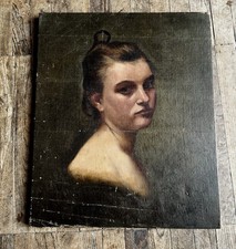 Dipinto ritratto di donna Olio Su Tela - Inizi XX secolo