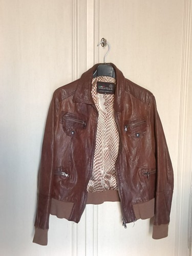 Giubbotto bomber pelle marrone - bomber,