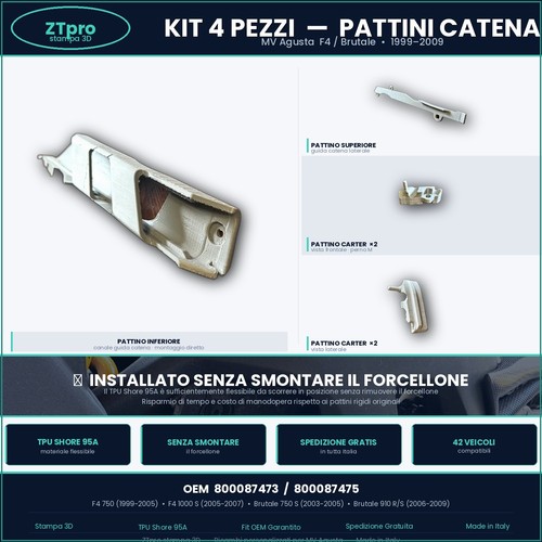 Kit 4pz pattini - pattini, catena
