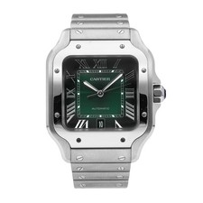 Orologio uomo automatico Cartier Santos De Cartier grande quadrante verde WSSA0062-4072