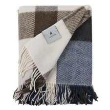 Iseo Check - Plaid In Lana Merinos con frange di Lanerossi 130x170cm