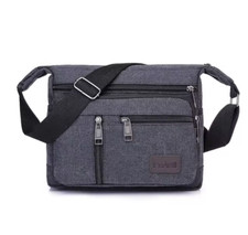 Borsa a tracolla borsa in tela vintage da viaggio lavoro nera