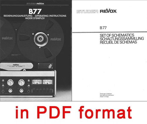 Studer revox b77 - studer, istruzioni