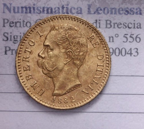 Umberto lire oro 1882 - lire,