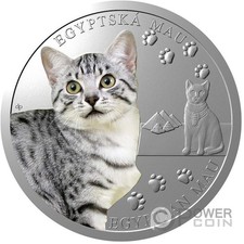 EGYPTIAN MAU Cat Breeds 1 oz moneta d'argento 1 $ Niue 2025