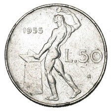 ITALIA REPUBBLICA 50 Lire 1955