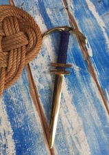 Tagliacarte In Ottone E Cima Blu Con Manico Ancora Regalo Nautico Ufficio Marina