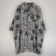 Pineapple Connection Vintage anni 80-90 in rayon bianco manica corta uomo L