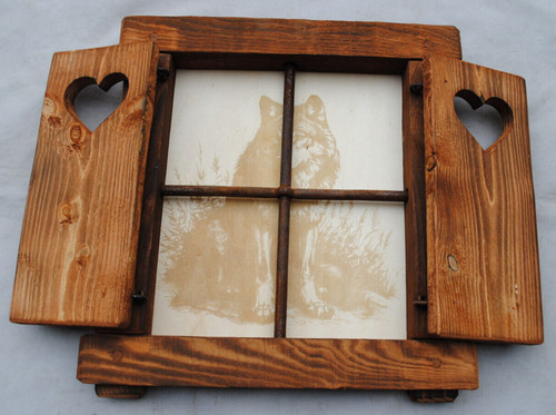 Finestra legno con - in, grata