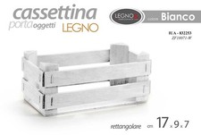 CASSETTA PORTA OGGETTI CONTENITORE ORGANIZER CESTINO CASSETTINA LEGNO 17*9*7 CM