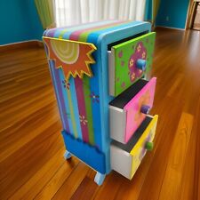 Piccolo armadietto per gioielli soprammobili 3 cassetti fiori in legno