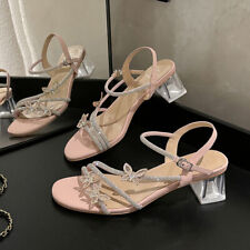 Womens Chic Leather Diamante