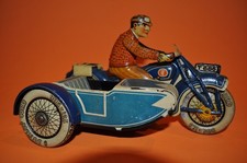 RARA MOTO TCO Tippco TIN windup con sidecar, blu Germania 1936