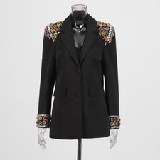 Giacca Tuta Donna Lusso Alta Qualità Fatta a Mano Colore Diamante Banchetto Business