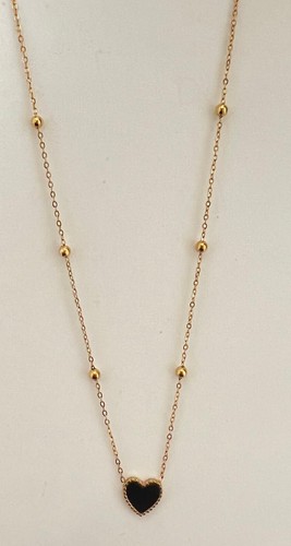 Collana dorata cuore smalto - collana,