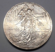 5 Lire 1911 CINQUANTENARIO AG