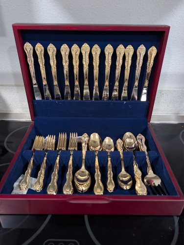 Set posate elettriche oro 12p