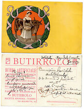 BUTTIROLO TORINO FABBRICA BURRO ARTIFICIALE CREMA LATTE CARTOLINA LIBERTY