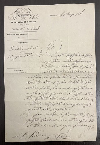 Lettera dal governo - governo, provincia
