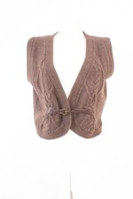Giubbotto Charles Robertson taglia 42 donna cashmere lana marrone modello treccia pelle