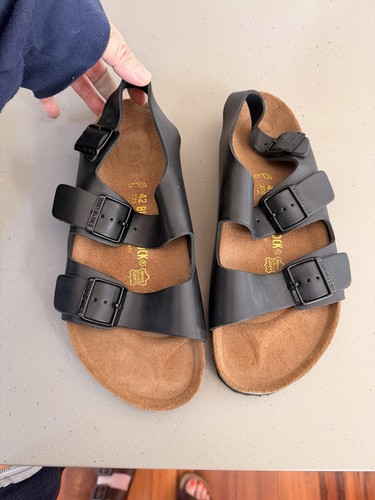 Birkenstock milano pelle nera - milano,