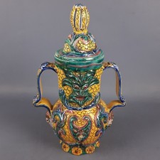 Vaso Ceramica Maiolica Caltagirone Originale Maiolica Artistica Vintage 1970