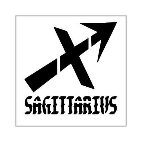 Stencil sagittario pollici - stencil,