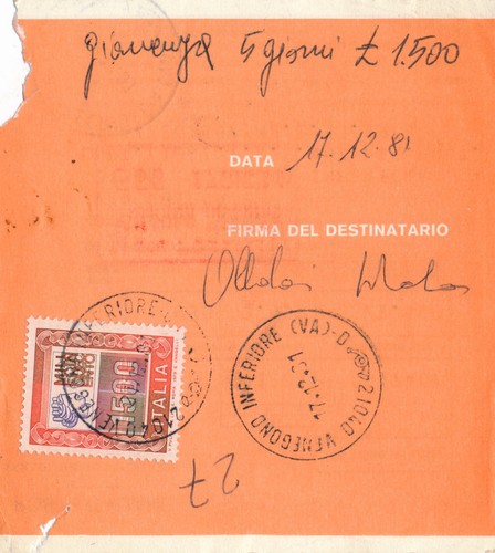 Italia 1978 bollettino con - bollettino,