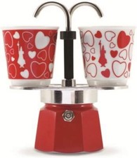 Bialetti Set Caffettiera Moka Mini Express da Due Tazze + 2 Bicchieri