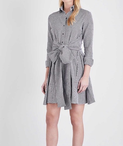 Maje gingham dress with waist - maje,