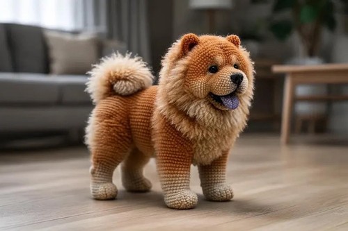 Peluche cane chow - peluche, fatto