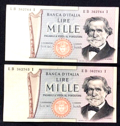 Lotto banconote lire - di, 1000