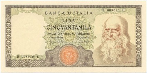 Lire 000 leonardo - 50.000,