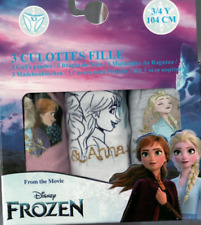 3 PAIA slip mutandine bimba "DISNEY FROZEN" taglia  3/4 - 5/6 - 6/8 anni