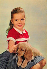 AL10-31D) CARTOLINA CANE ( COCKER SPANIEL ? ) BAMBINA CECAMI VIAGGIATA