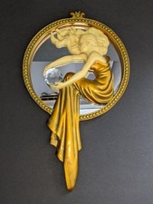Design Toscano Resin Gold-tone Lady of the Lake Art Deco Mirror Wall Decor
