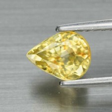 Zircone naturale VVS 1.04ct Non trattato Pera Champagne Imperiale Tanzania