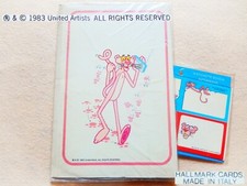?? VINTAGE 1983 PINK PANTHER Pantera Rosa Hallmark Letter Set Carta Lettere ?