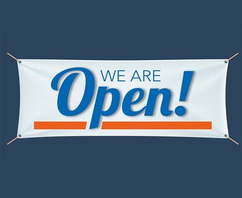 Siamo aperti striscione - siamo,