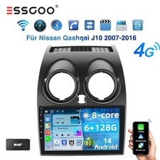 6+128G DAB+ per Nissan Qashqai J10 2007-2016 Carplay autoradio Android 14 GPS AM
