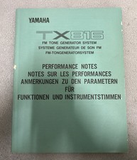 YAMAHA TX816 NOTE PRESTAZIONI+ Tone Generatore System manuale libro suoni