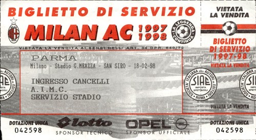 Biglietto stadio milan vs - biglietto,