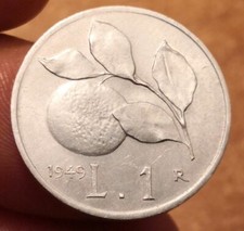 Moneta 1 Lira 1949 Arancia