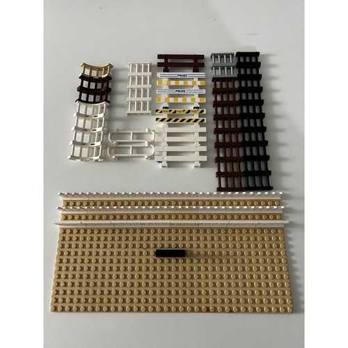 Lego white black brown fence - white,