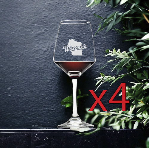 Bicchieri vino wisconsin - da, x4