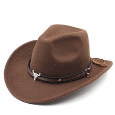 Cappello cowboy lana western bambino bambina ragazzo tesa media Fedora Jazz berretto